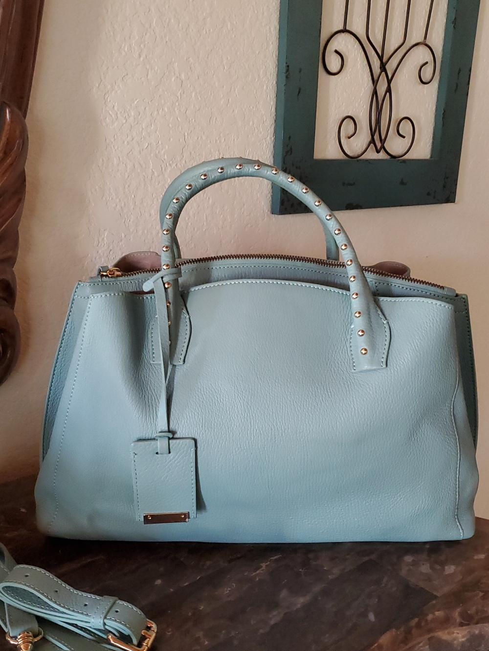 Iacucci Tiffany Blue Leather Bag